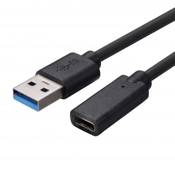 USB A Male to USB C Female Cable