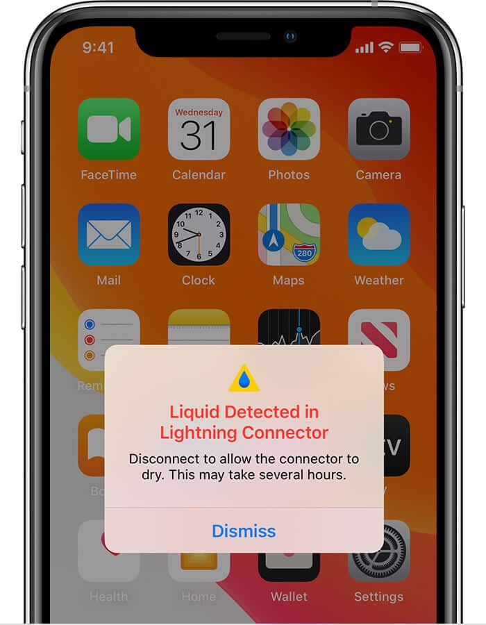 Liquid Detected In Lightning Connector