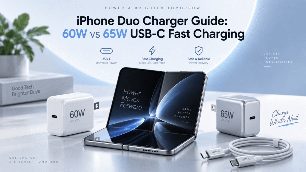 Guía del cargador doble para iPhone: Carga rápida USB-C de 60 W vs 65 W